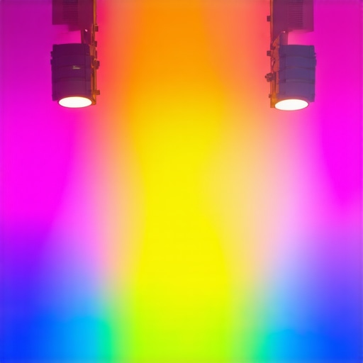 Studio with RGB tube lights and LED panels showcasing advanced lighting techniques for creators