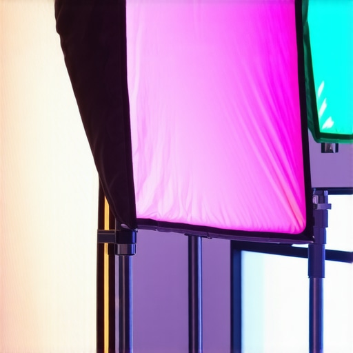Technician cleaning studio LED panel and softbox for optimal performance.