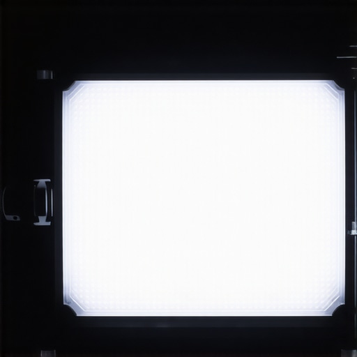 Close-up of LED panel with calibration controls for color adjustment