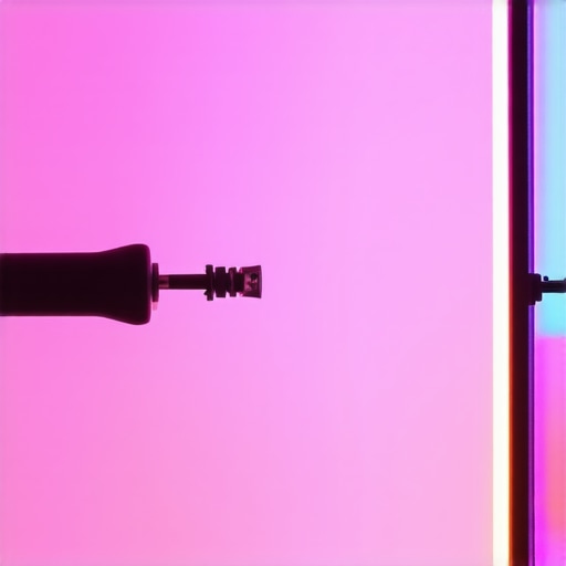 A technician cleaning and inspecting professional studio lighting gear, softboxes, RGB tubes, and LED panels