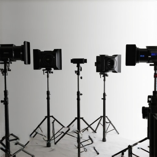 A well-lit video studio demonstrating various lighting techniques and equipment for professional-quality content creation