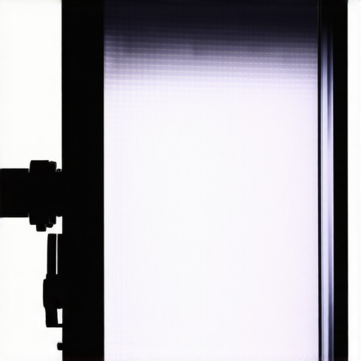 LED panel with honeycomb grid directing light onto a subject