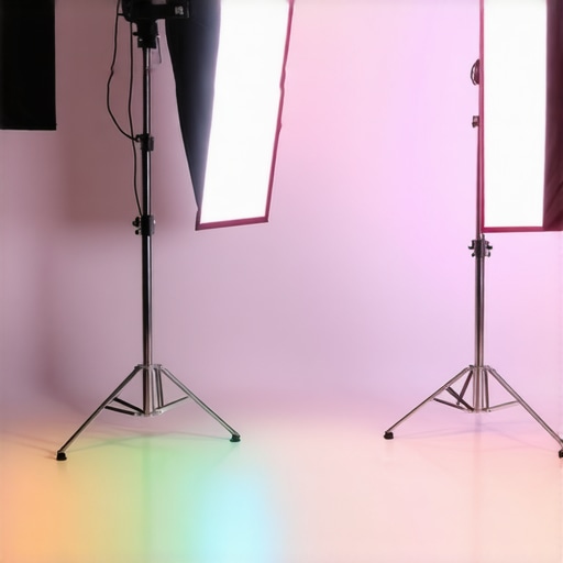 A professional video studio with multiple lights arranged for optimal shadow control.