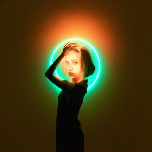 Photographer tilting RGB tube lights around a subject to control highlights