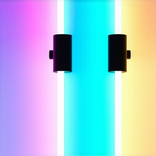 RGB tube lights installed neatly along a studio wall with hidden wiring.