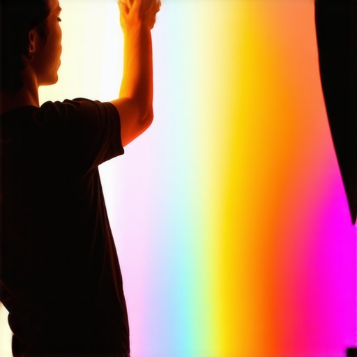Photographer positioning RGB tube lights and softboxes to prevent glare on glass in studio setting.
